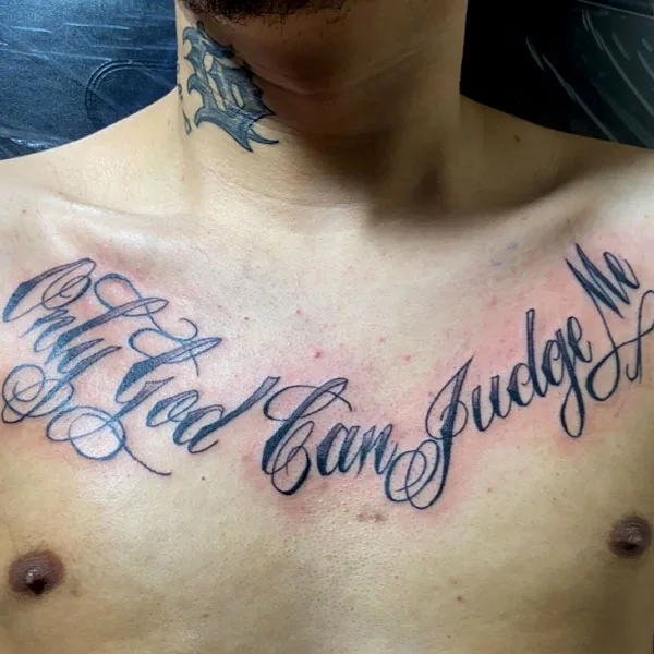 Only god can judge me tattoo 111