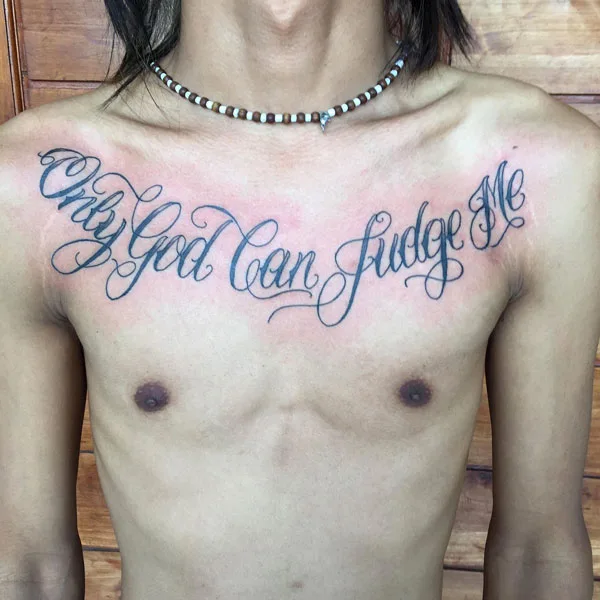 Only god can judge me tattoo 120