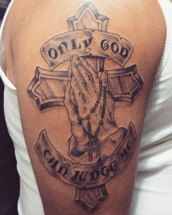 Only god can judge me tattoo 17