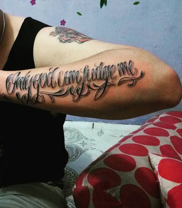 Only god can judge me tattoo 19