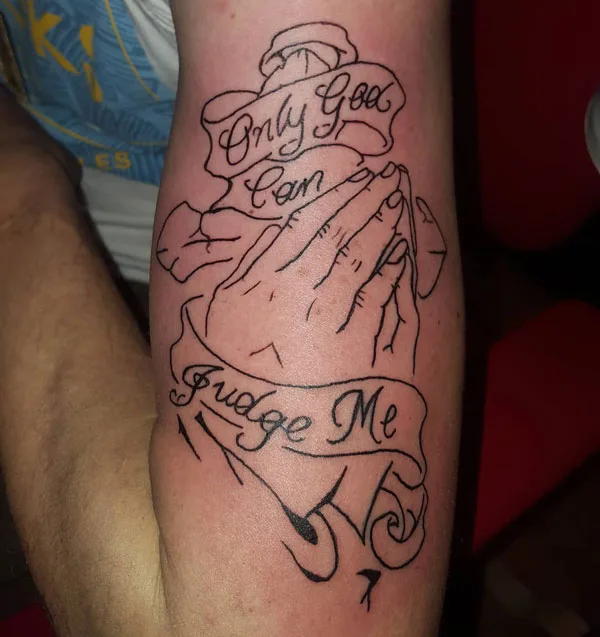 Only god can judge me tattoo 38