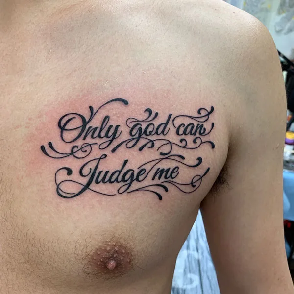 Only god can judge me tattoo 55