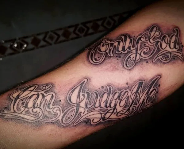 Only god can judge me tattoo 68