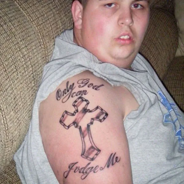 Only god can judge me tattoo 7