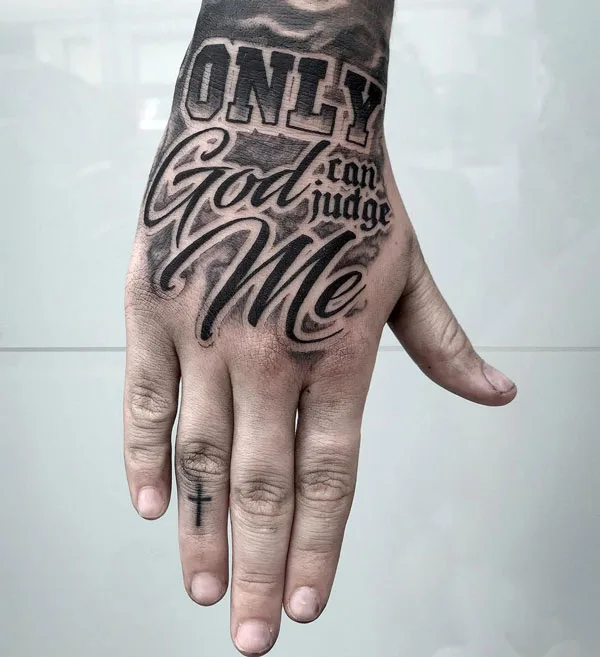 Only god can judge me tattoo 73
