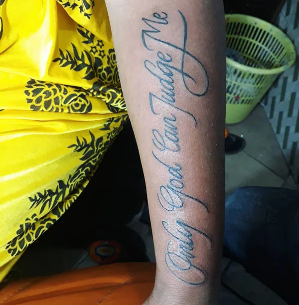 Only god can judge me tattoo 81