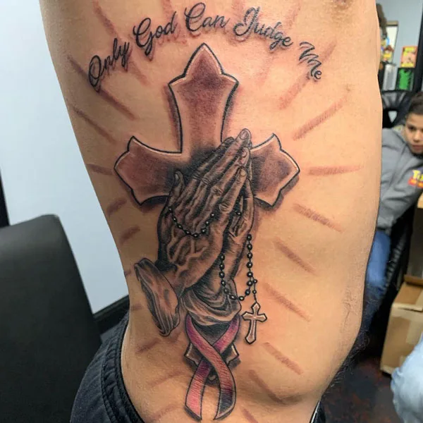Only god can judge me tattoo 84