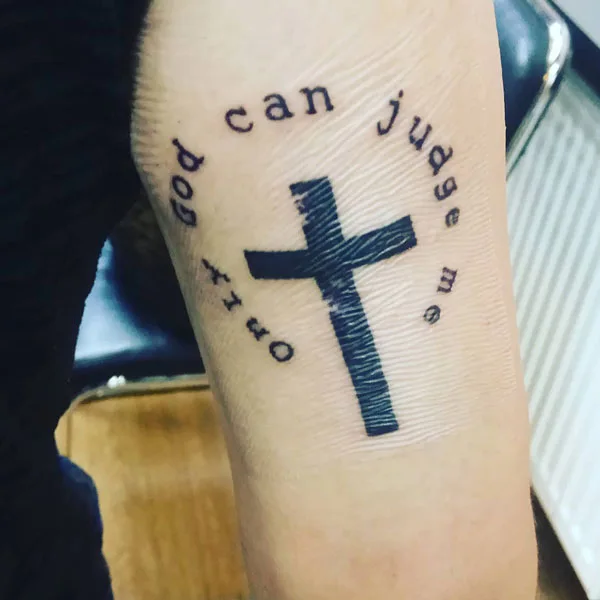 Only god can judge me tattoo 89