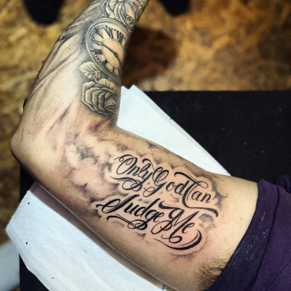 Only god can judge me tattoo 90