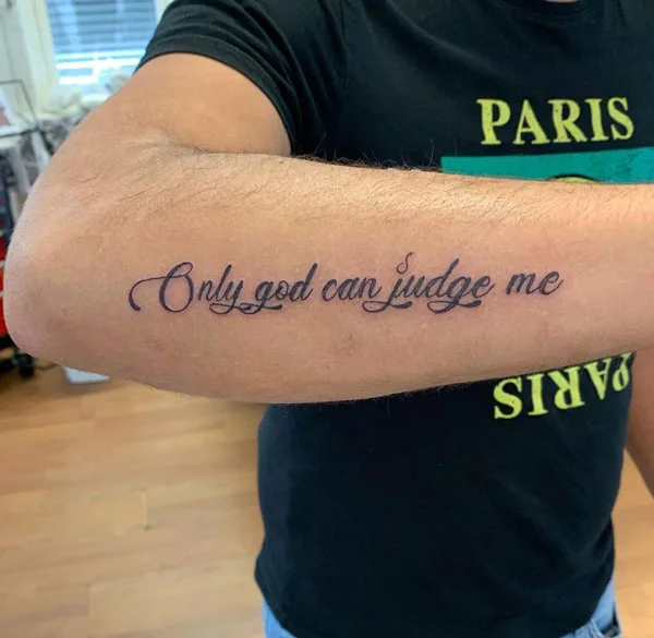 Only god can judge me tattoo 96