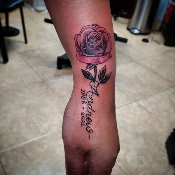 Rose name tattoo