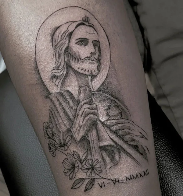 San Judas tattoo 100