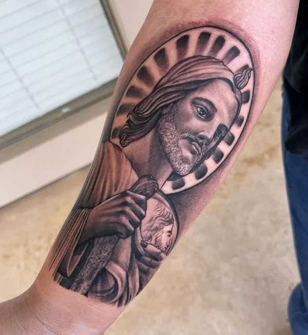 San Judas tattoo 70