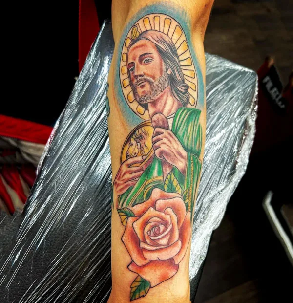 San Judas tattoo color