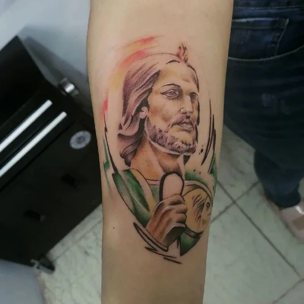 San Judas tattoo stencil