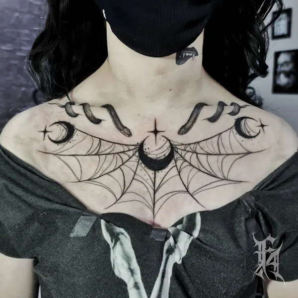 Spider web tattoo 23