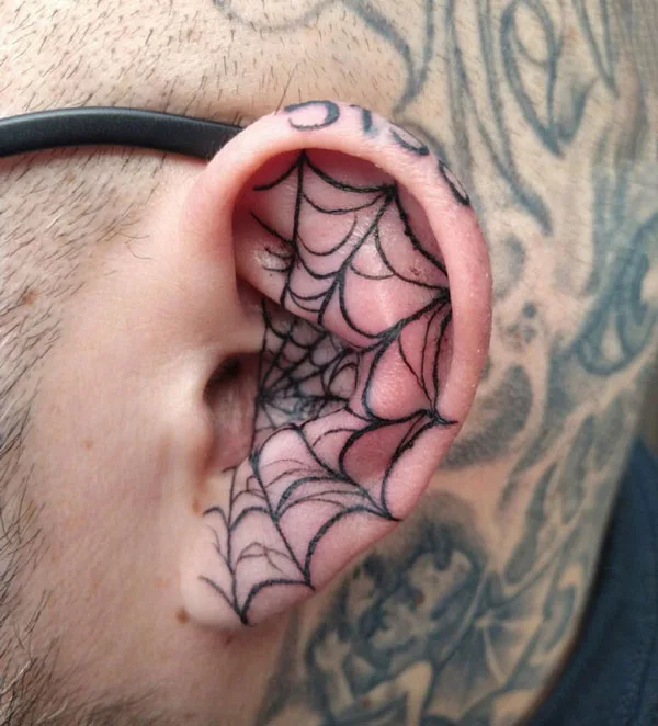 Spider web tattoo 37