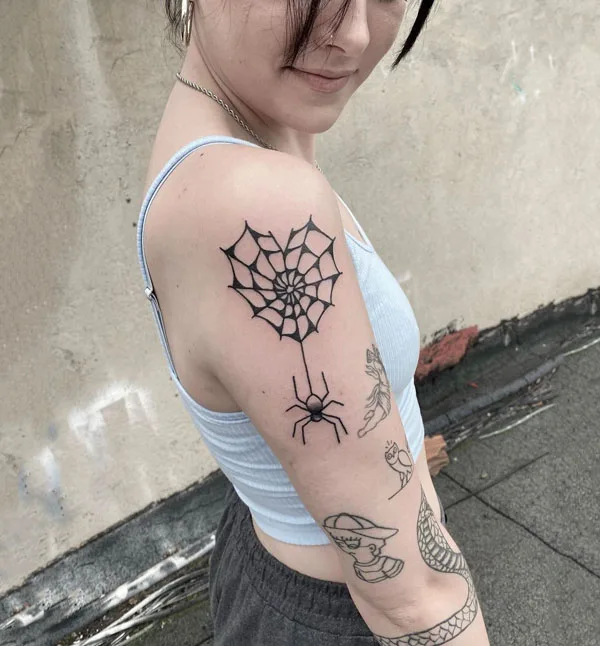 Spider web tattoo 60