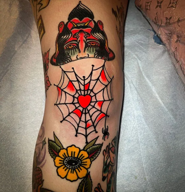 Traditional Spider Web Tattoo