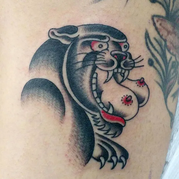 Black Panther Boobs Tattoo