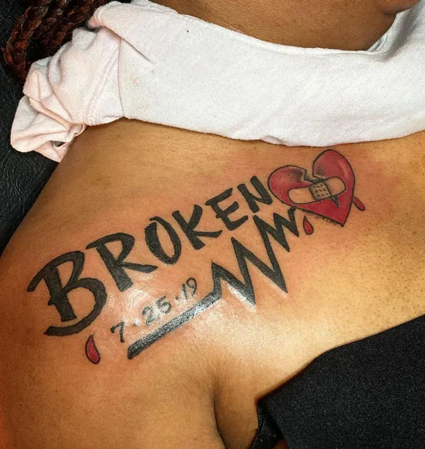 Broken heart tattoo 78