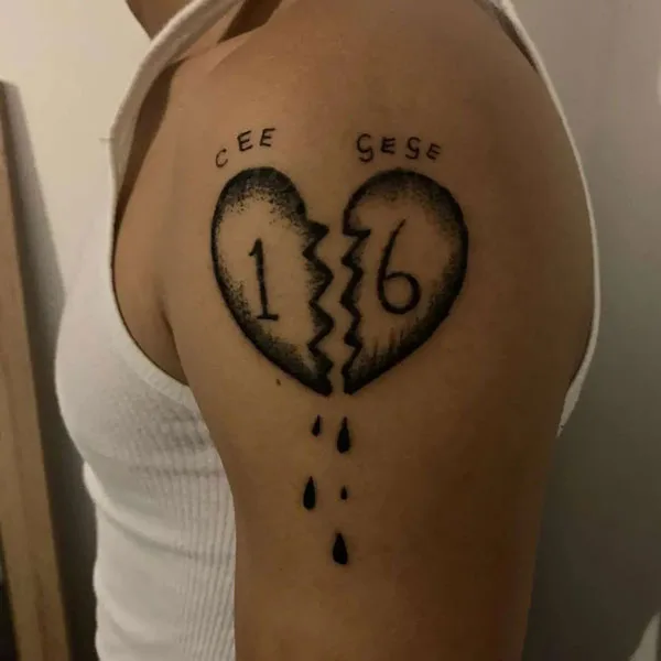 Broken heart tattoo 90