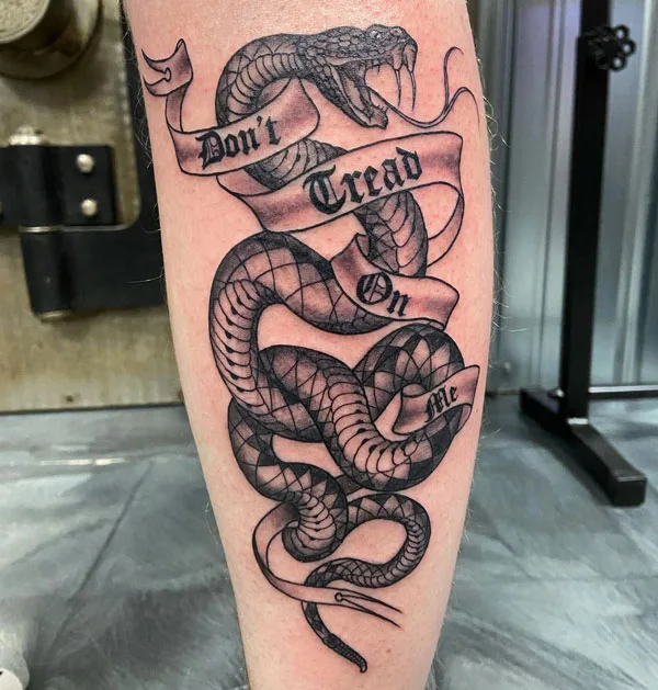 Don't tread on me snake tattoo