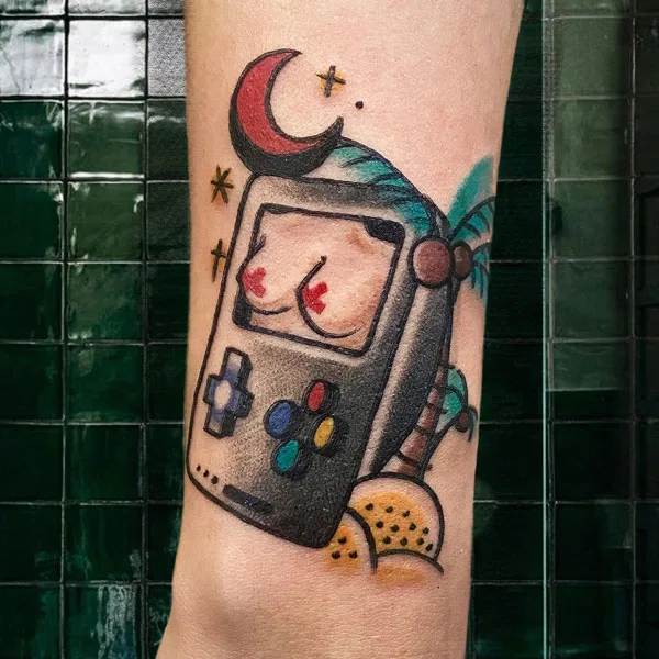 Game Boy Boobs Tattoo
