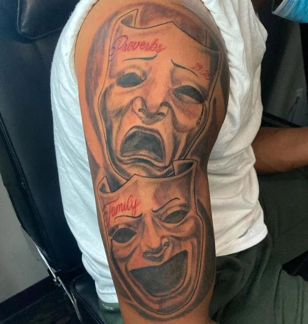 Laugh now cry later tattoo 100