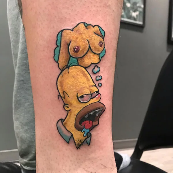 Simpson Boobs Tattoo