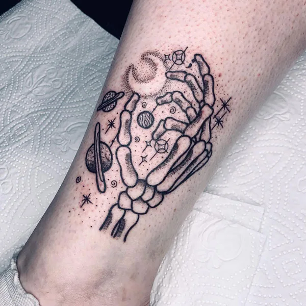 Skeleton hand tattoo 3