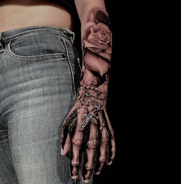 Skeleton hand tattoo 74