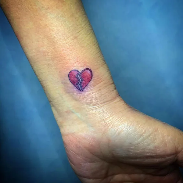 Small broken heart tattoo