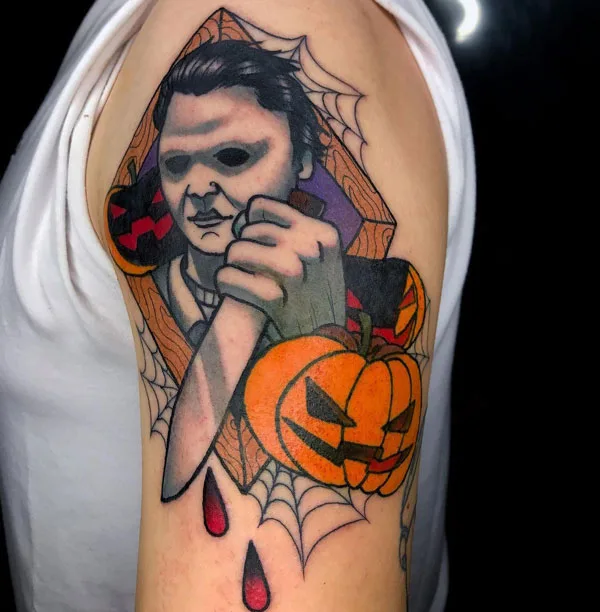 Traditional Michael Myers tattoo