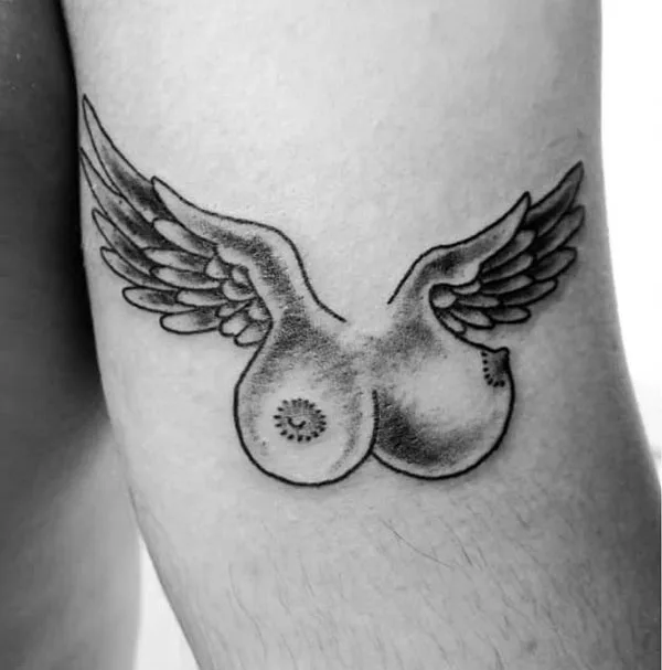 Wings Boobs Tattoo
