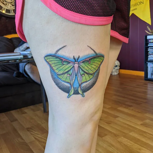 Luna Moth tattoo 2