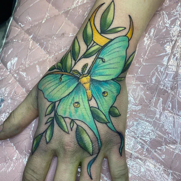 Luna Moth tattoo 3