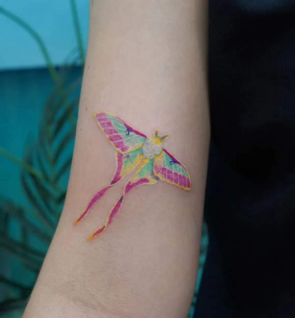 Luna Moth tattoo 4