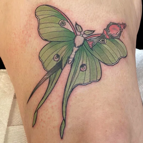 Luna Moth tattoo 6