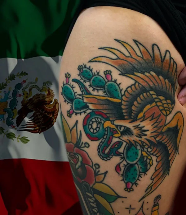 Mexican eagle tattoo 3