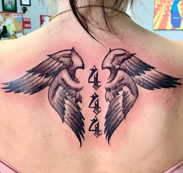 Angel number tattoo 1