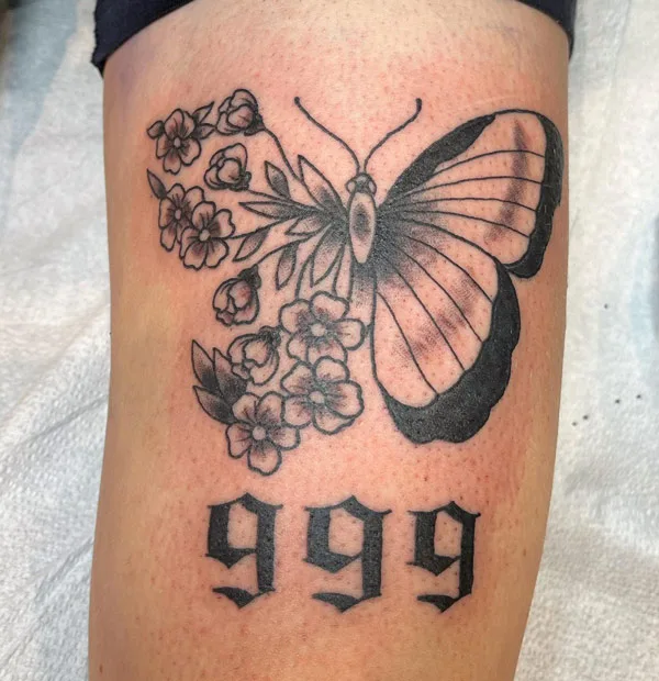 Angel number tattoo 44