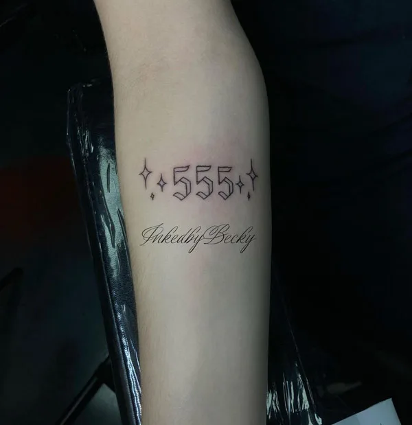 Angel number tattoo 93