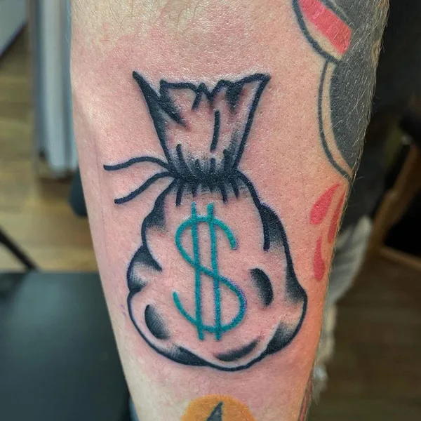 Money bag tattoo 1
