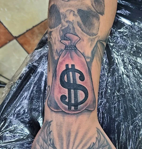 Money bag tattoo 35