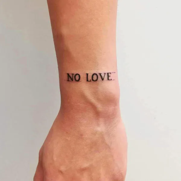 No love wrist tattoo