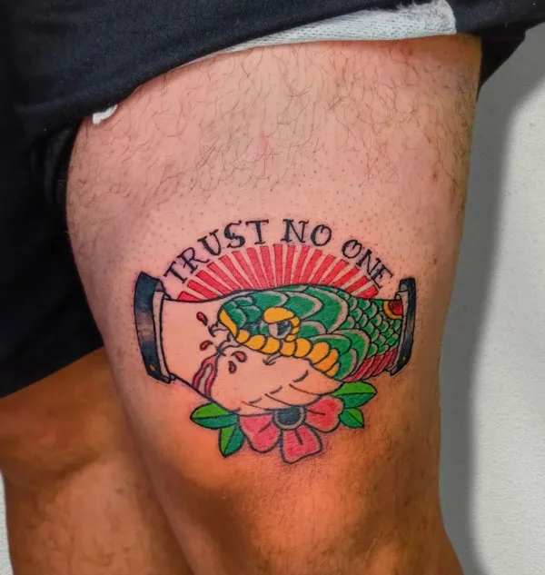 Trust no one tattoo 13