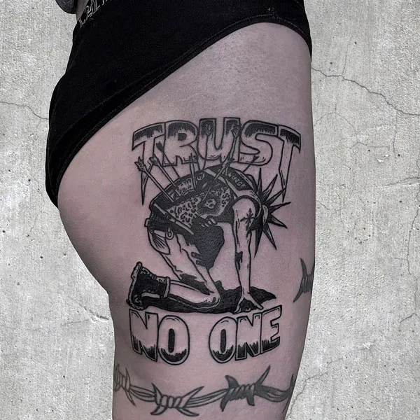 Trust no one tattoo 24