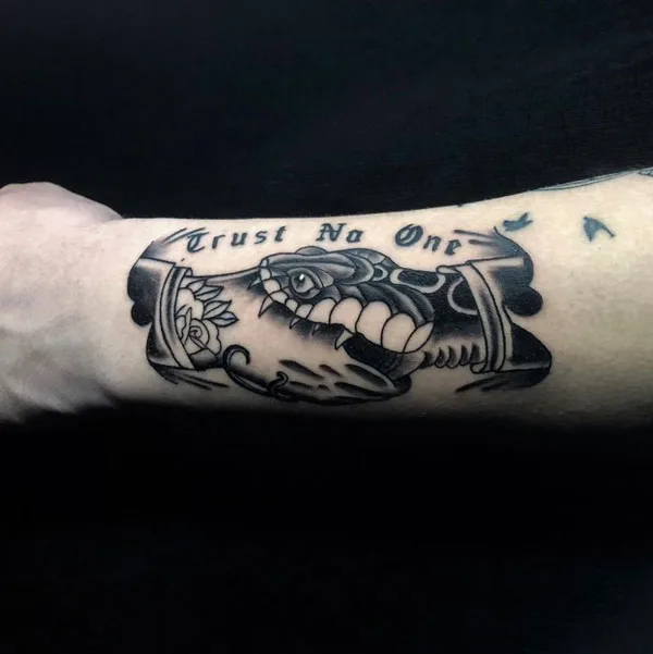 Trust no one tattoo 38