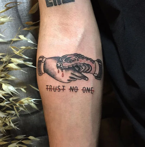 Trust no one tattoo 39